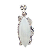 Andrea White Rope Wire Pendant with Elegant Design Rainbow Moonstone White White