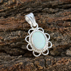 Yasmin White Rope Wire Pendant with Opal Gemstone