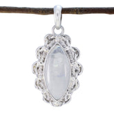 Ivana White Rope-Wire Pendant for Elegant Style Rainbow Moonstone White White