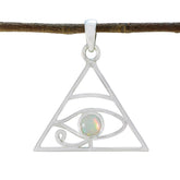 Isadora White Rope Wire Pendant with Opal Gemstone Opal White White