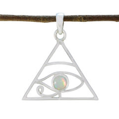 Isadora White Rope Wire Pendant with Opal Gemstone Opal White White