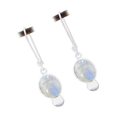 Nari White Slim Dangle Earrings for Elegant Style