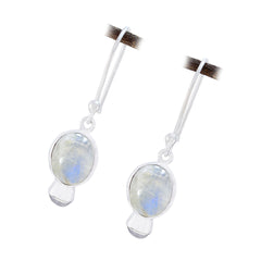 Nari White Slim Dangle Earrings for Elegant Style