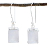 Aisha White Solitaire Dangle Earrings for Every Occasion Rainbow Moonstone White Dangle