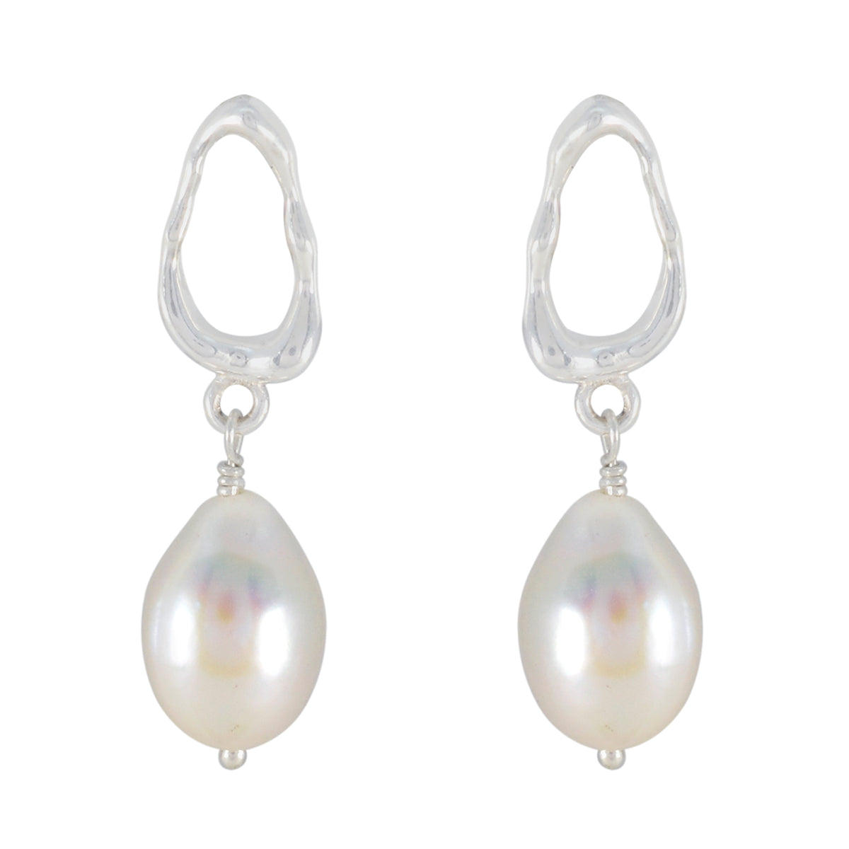 Greta White Solitaire Dangle Earrings for Elegant Style Pearl White Dangle