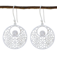 Julieta White Solitaire Dangle Earrings for Everyday Glam Rainbow Moonstone White Dangle