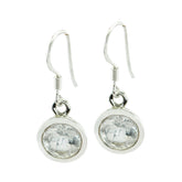 Hye-jin White Solitaire Dangle Earrings for Every Occasion Crystal Quartz White Dangle