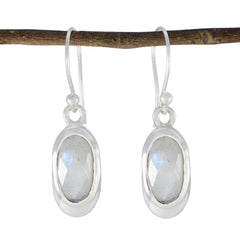 Mariana White Solitaire Dangle Earrings for Glam Style Rainbow Moonstone White Dangle
