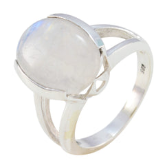 Micaela White Solitaire Ring with Moonstone Gemstone