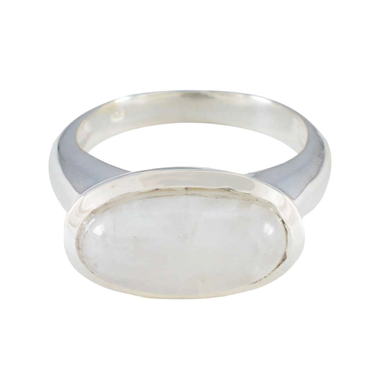 Isla White Solitaire Ring for Everyday Elegance Rainbow Moonstone White