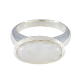 Isla White Solitaire Ring for Everyday Elegance Rainbow Moonstone White