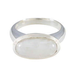 Isla White Solitaire Ring for Everyday Elegance Rainbow Moonstone White