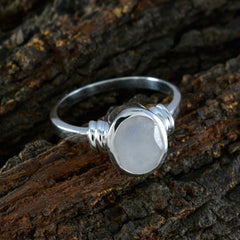 Ananya White Solitaire Ring with Elegant Oval Gemstone