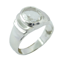 Claire White Solitaire Ring for Elegant Everyday Wear Crystal Quartz White