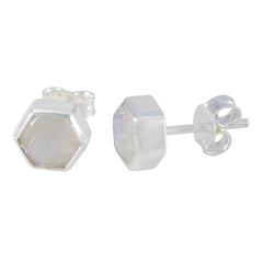Natalie White Solitaire Stud Earrings for Everyday Wear