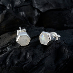 Natalie White Solitaire Stud Earrings for Everyday Wear