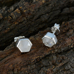 Natalie White Solitaire Stud Earrings for Everyday Wear