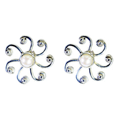 Lea White Solitaire Stud Earrings for Everyday Glam