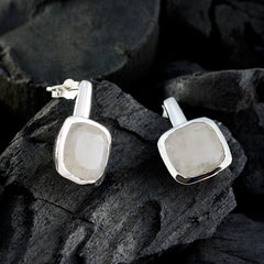 Aria White Solitaire Stud Earrings for Chic Style