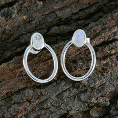 Sofia White Solitaire Stud Earrings in Silver