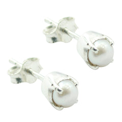 Clara White Solitaire Stud Earrings for Everyday Glam