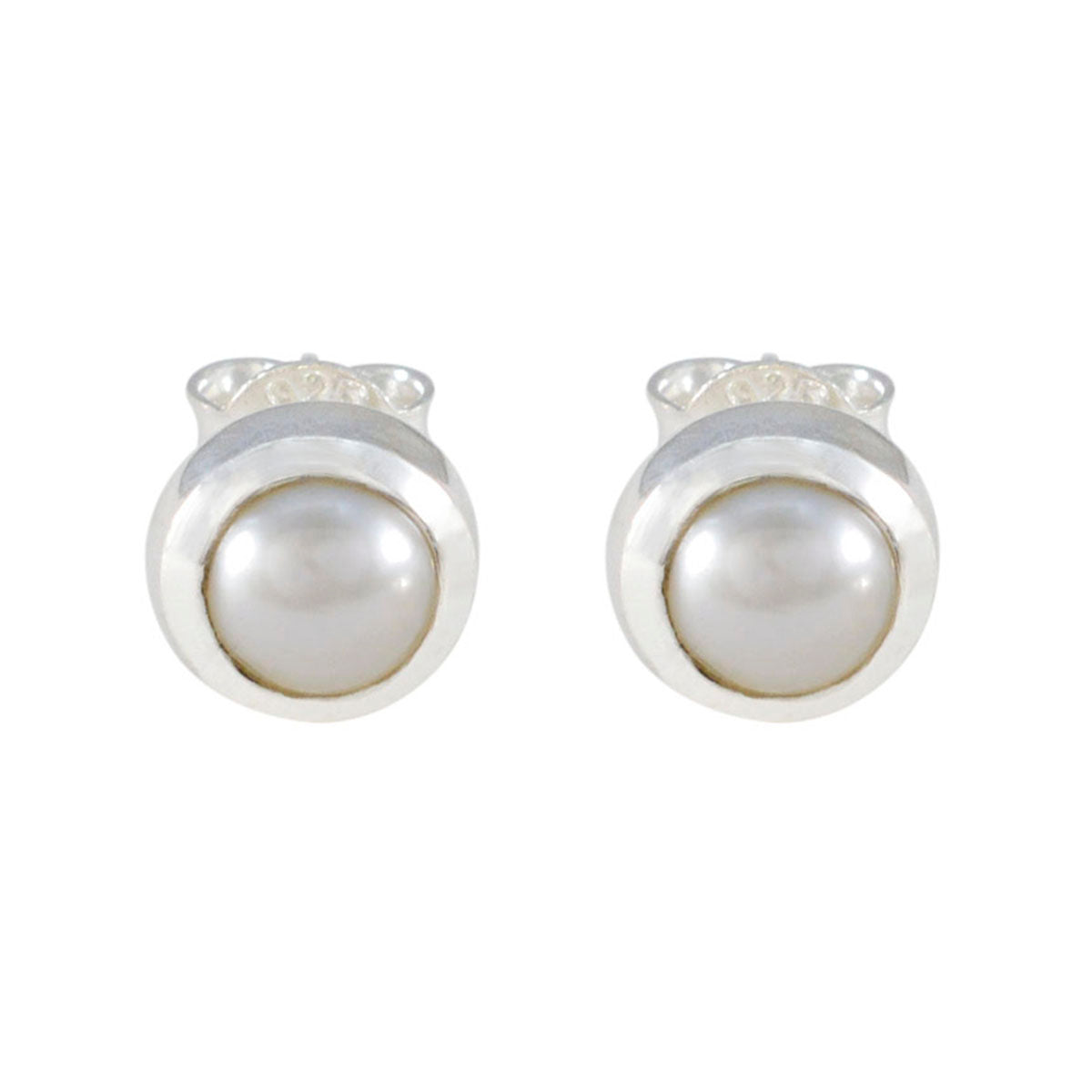 Eva White Solitaire Stud Earrings for Everyday Elegance Pearl White Stud