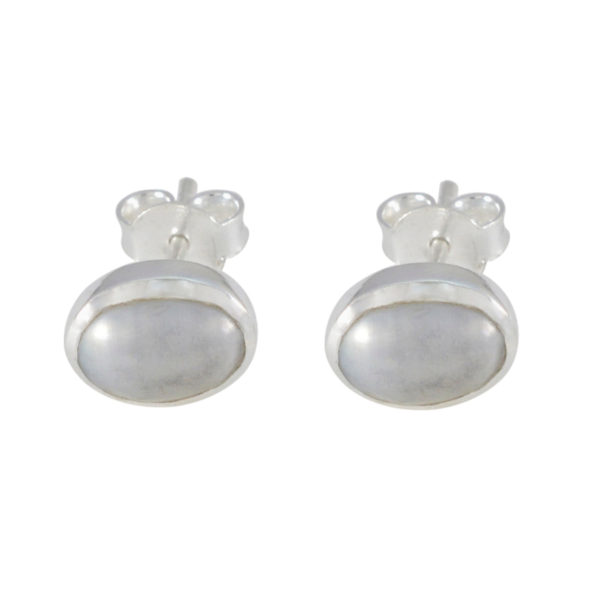 Rina White Solitaire Stud Earrings for Everyday Elegance Pearl White Stud