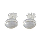 Rina White Solitaire Stud Earrings for Everyday Elegance Pearl White Stud