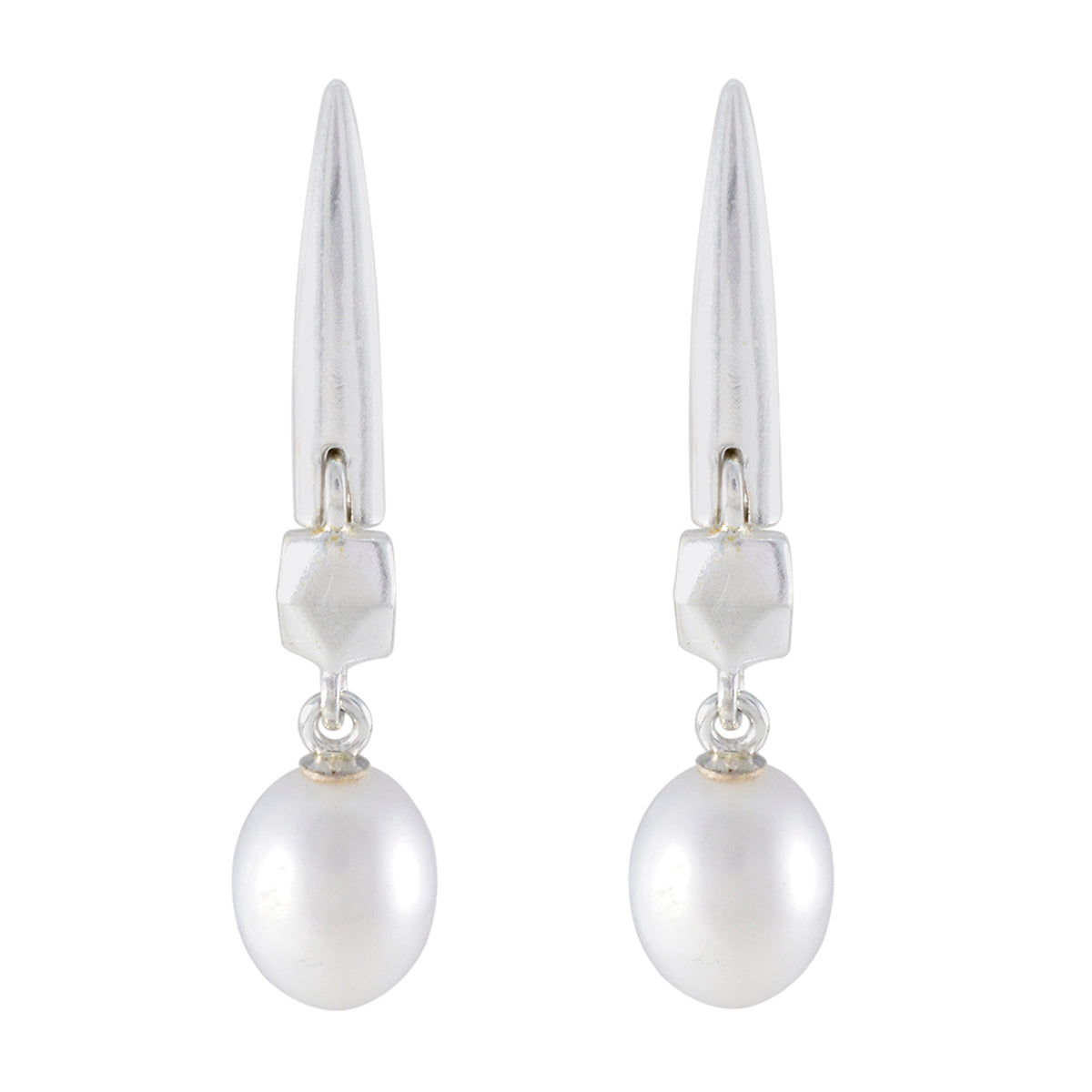 Lily White Solitaire Stud Earrings for Everyday Elegance Pearl White Stud