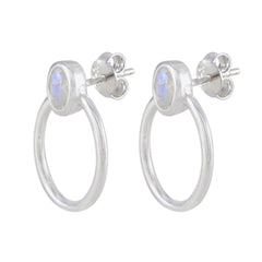 Sofia White Solitaire Stud Earrings in Silver