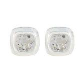 Li Lee White Solitaire Stud Earrings for Elegance Crystal Quartz White Stud