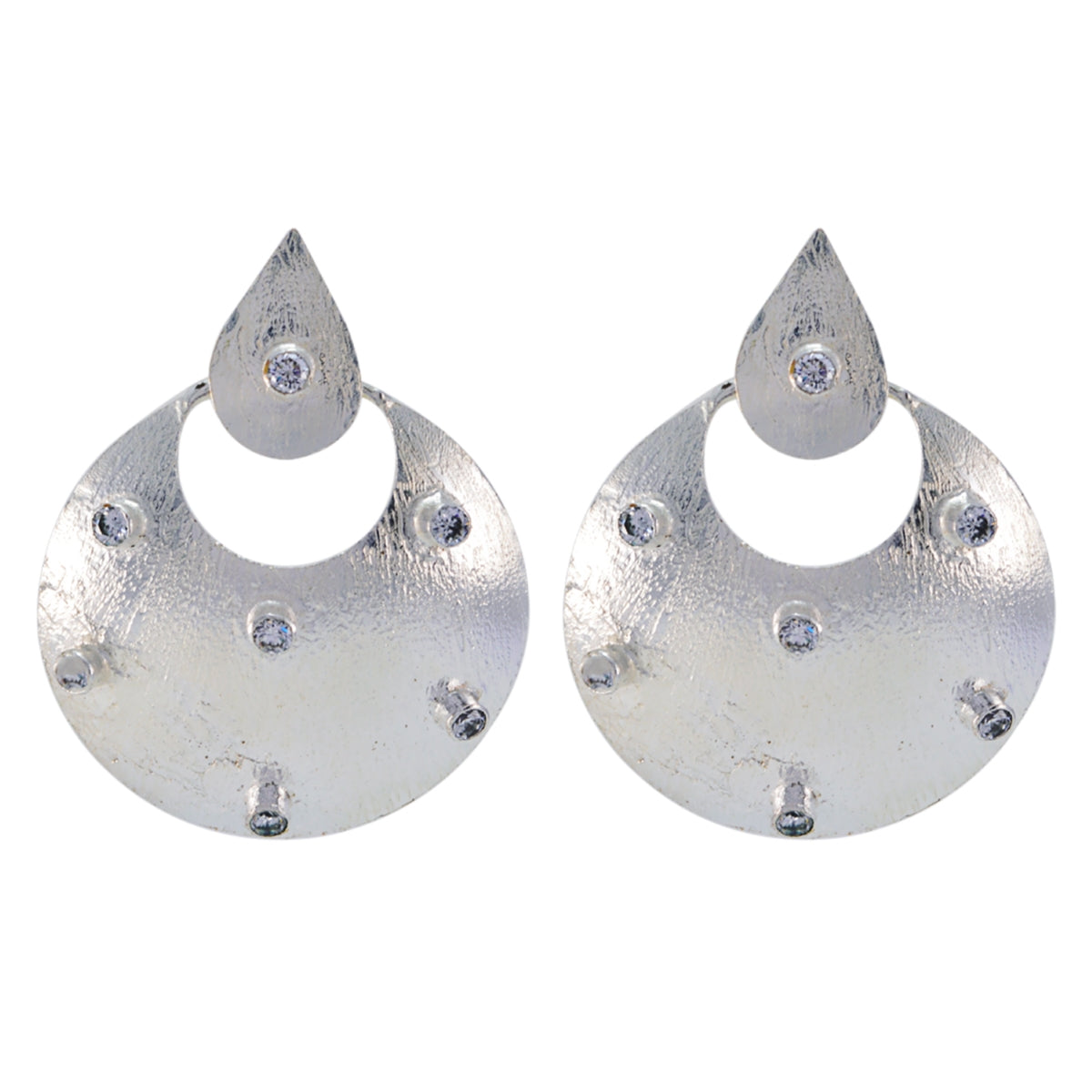 Josephine White Statement Stud Earrings for Glam Looks Cubic Zirconia White Stud