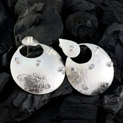 Josephine White Statement Stud Earrings for Glam Looks