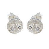 Lourdes White Stud Earrings with Sparkling Detail Cubic Zirconia White Stud