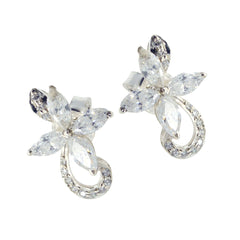 Layla White Stud Earrings for Everyday Glam