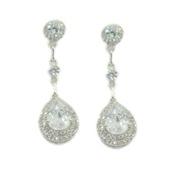 Riya White Stud Earrings for Women - Elegant Sparkle Cubic Zirconia White Stud