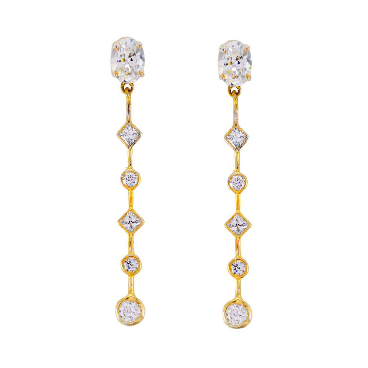 Dewi White Stud Earrings for Glamorous Everyday Style White CZ White Stud