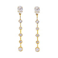Dewi White Stud Earrings for Glamorous Everyday Style White CZ White Stud