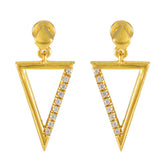 Emma White Stud Earrings India - Stylish Gold Design White CZ White Stud