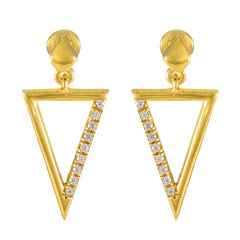 Emma White Stud Earrings India - Stylish Gold Design White CZ White Stud