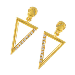 Emma White Stud Earrings India - Stylish Gold Design