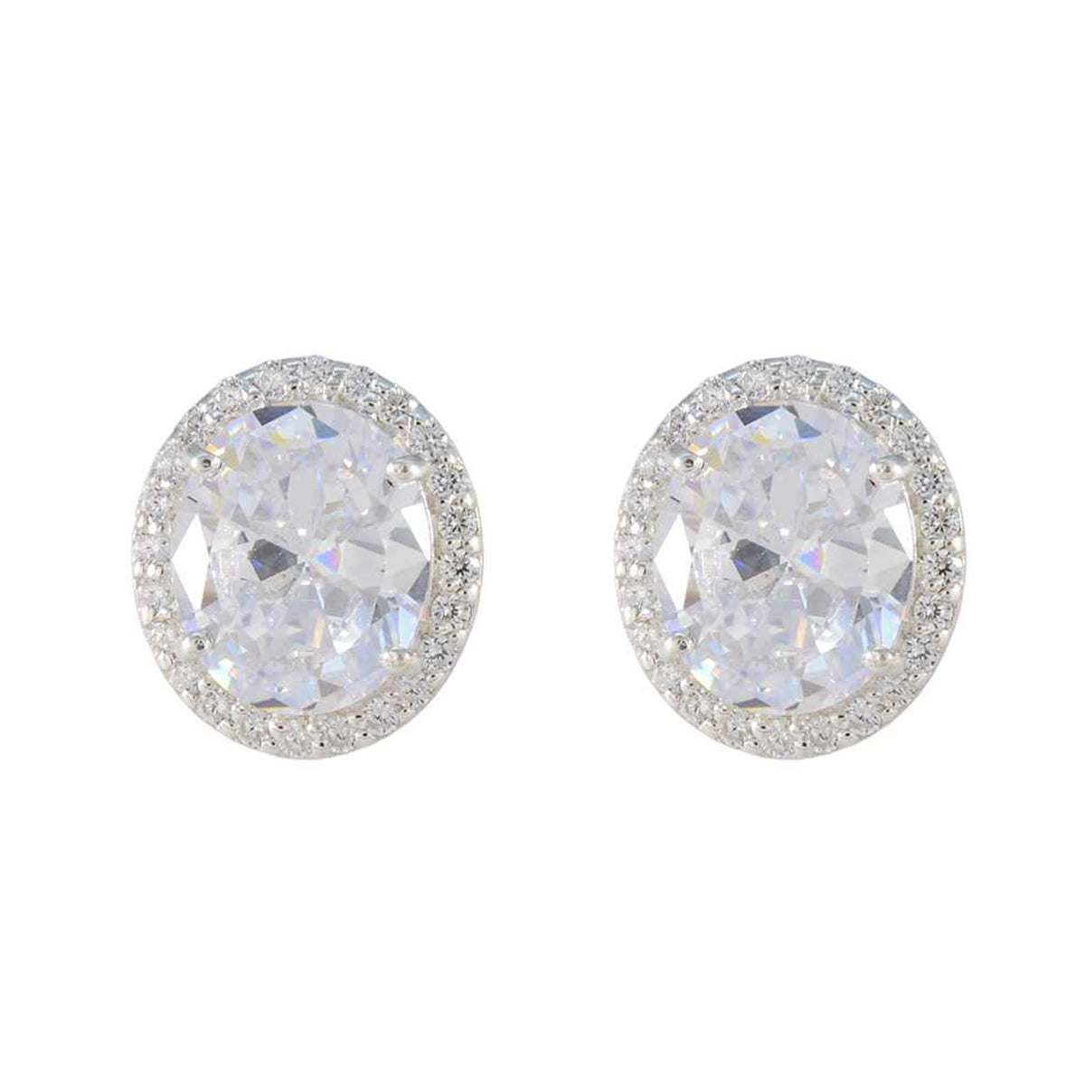 Grace White Stud Earrings for Everyday Elegance Cubic Zirconia White Stud