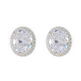 Grace White Stud Earrings for Everyday Elegance Cubic Zirconia White Stud