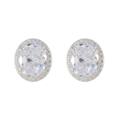 Grace White Stud Earrings for Everyday Elegance Cubic Zirconia White Stud