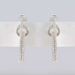 Carla White Stud Earrings with Sparkling Accents