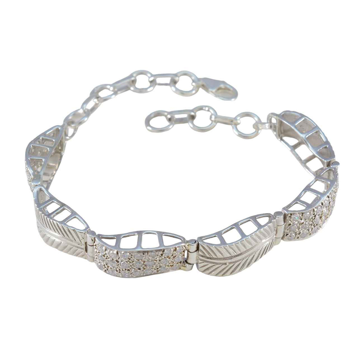 Riley White Tennis Bracelet with Elegant Design White CZ White