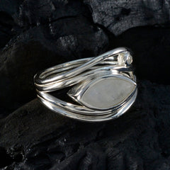 Saanvi white toi et moi ring with sleek silver bands and smooth white stone design