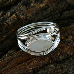 Saanvi elegant white toi et moi ring with smooth polished stones set in silver band