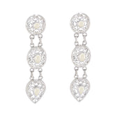 Isabella White Trilogy Stud Earrings for Everyday Glam Pearl White Stud