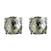Xiu Stud Earrings India - Elegant Gemstone Design Green Amethyst Green Stud